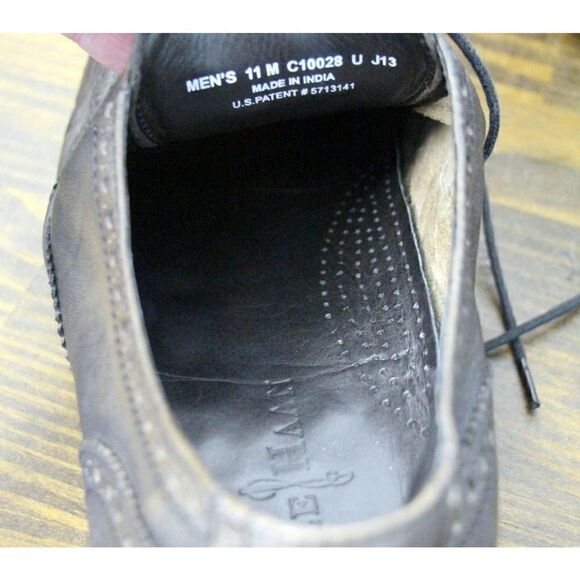 COLE HAAN GRAY BLACK GENUINE LEATHER LACE UP OXFORD DRESS MEN\'S SHOES 11M main image 5